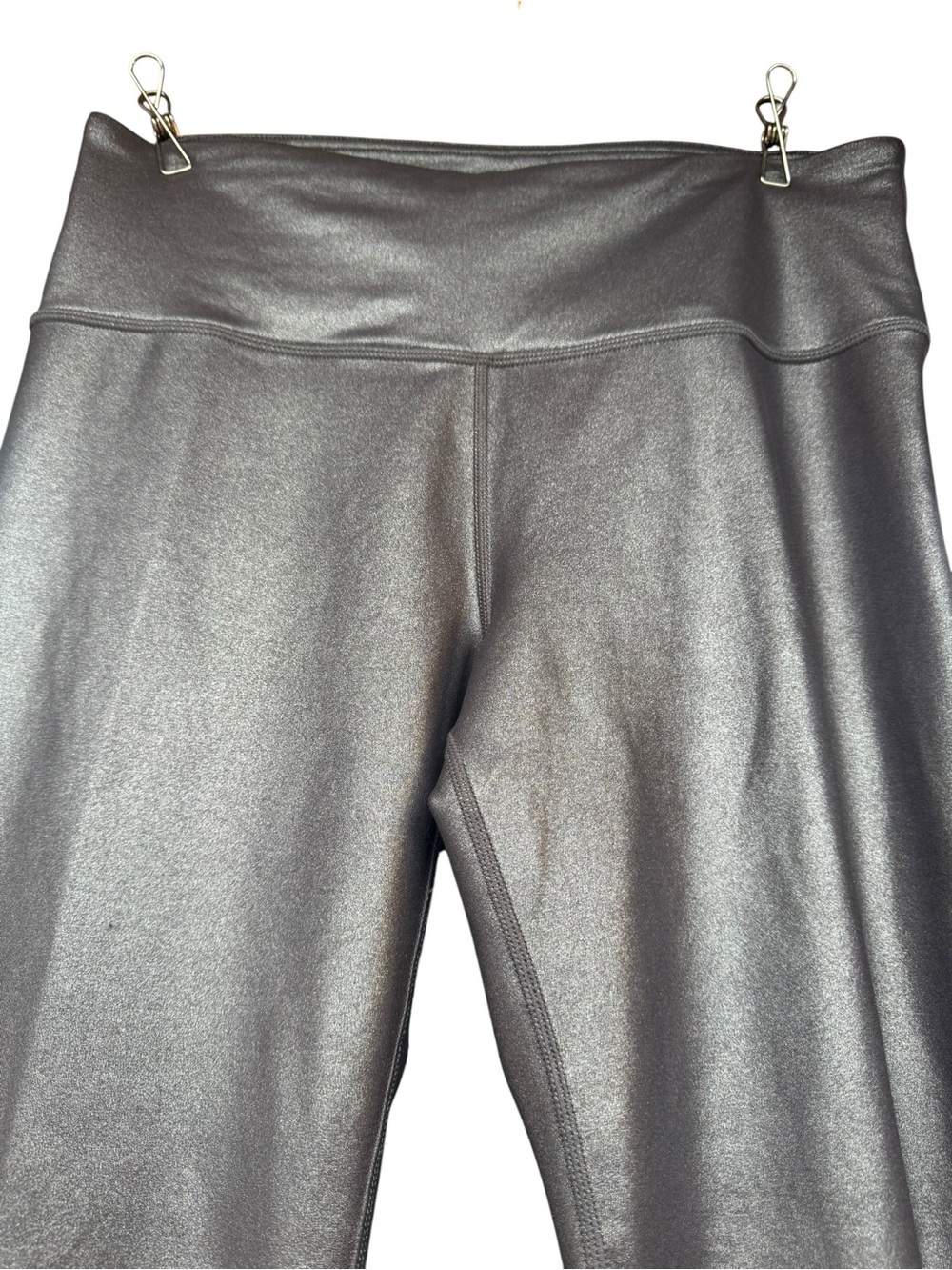 NWT Athleta Elation Shimmer Tight Silver Gray Metallic Foil Leggings Size S